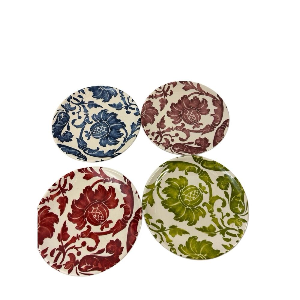 Pier 1‎ one plates Earthware x4 Multicolored vintage replacements
